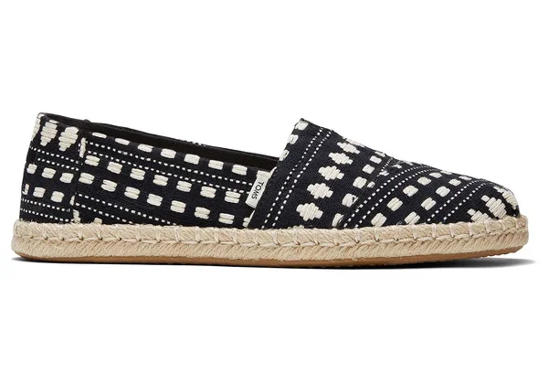 Toms Alpargata Rope Women's Espadrilles - Black Slubby Woven