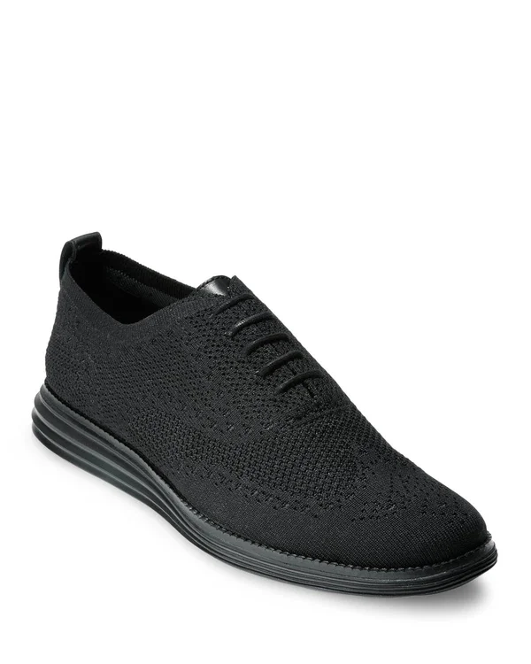 Cole Haan Original Grand Stitchlite Wingtip Oxford (Navy/Ivory) Men's Shoes