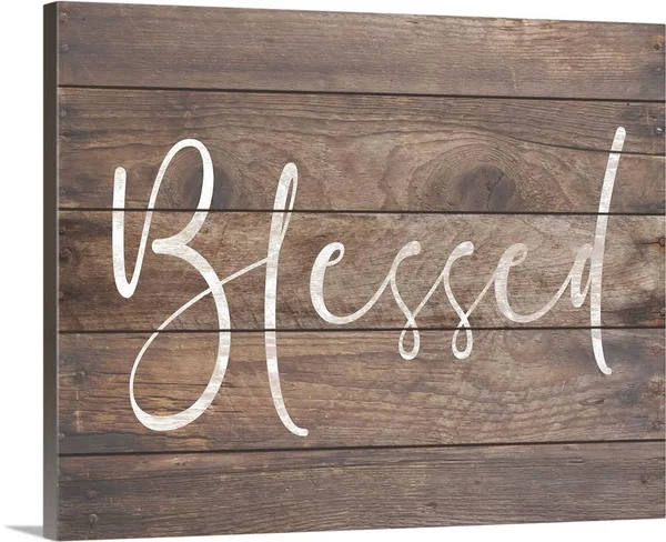 Family Quotes - Blessed Wood, Canvas Wall Art, 30x24, Great Big Canvas