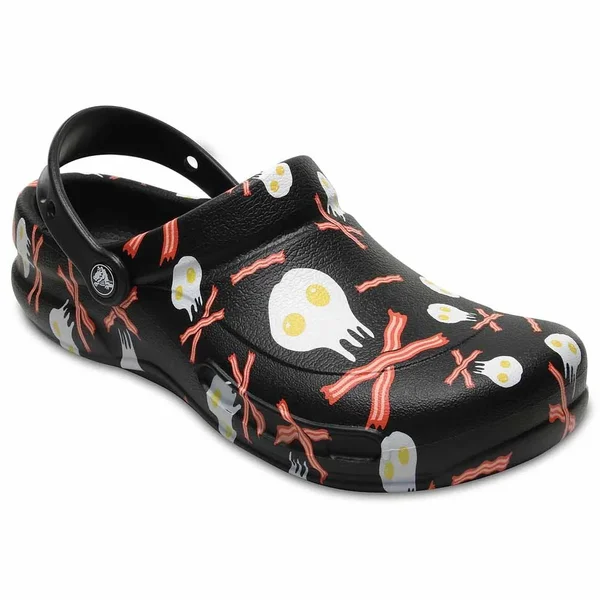 Crocs Unisex Bistro Graphic Clog, Size: 9, Black/White