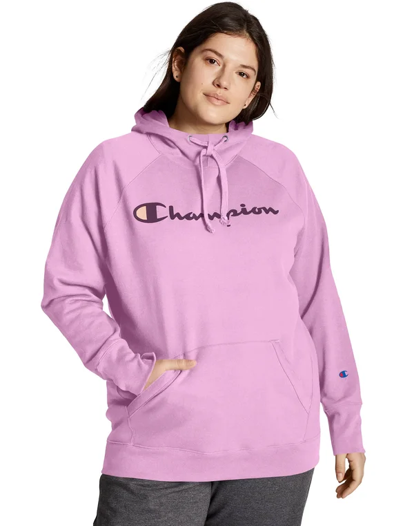 Champion Women's Plus Powerblend Hoodie - 2X, Paper Orchid