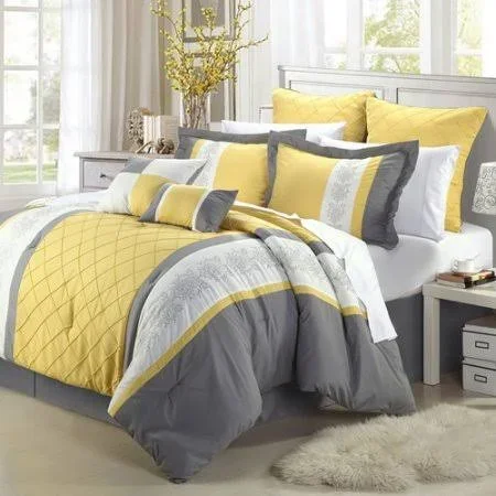 Red Barrel Studio Green River 12 Piece Comforter Set, Yellow