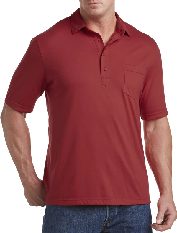 Big & Tall Harbor Bay Golf Polo Shirt - Garnet Red - Size 3X, Men's