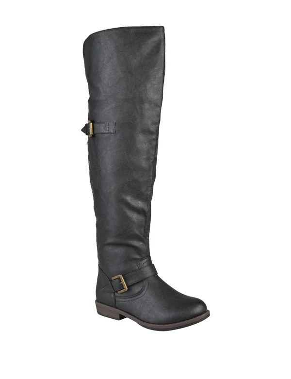 Journee Collection Kane Wide Calf Over The Knee Boot - Women's, Black, Size 7, Boots, Riding