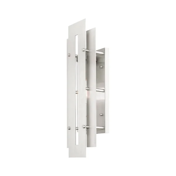 Livex Lighting Utrecht 1 Light Brushed Nickel Outdoor Wall Lantern, 21773-91