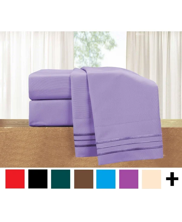 Elegant Comfort Luxury Soft Solid 6 pc. Sheet Set, King - Red