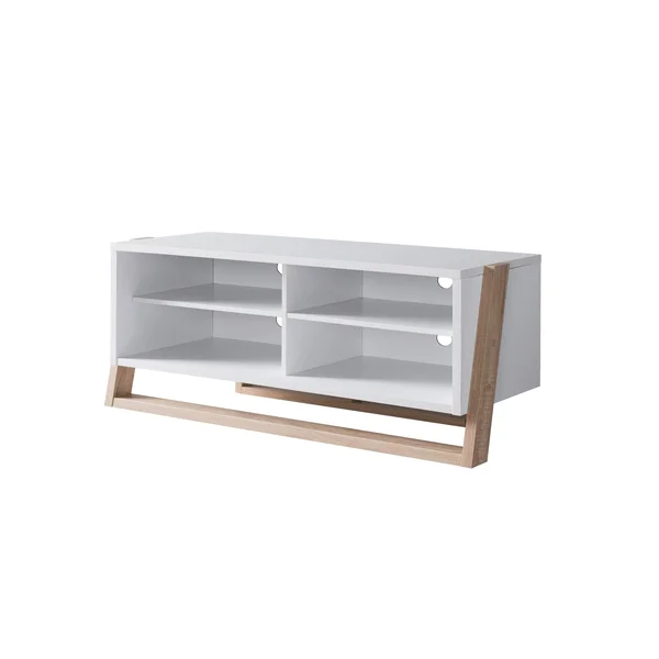 Furniture of America Isabelle Mid-Century Modern TV Stand - 62.50x22W Distresssed - White