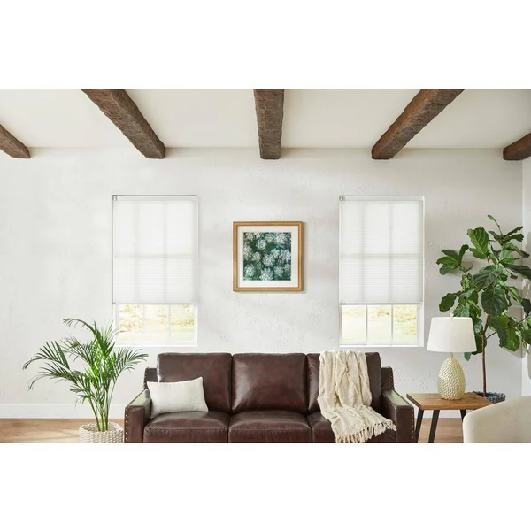 Home Decorators Collection White Cordless Light Filtering Cellular Shade - 68.25 in. W x 72 in. L (Motorization Compatible), Whi