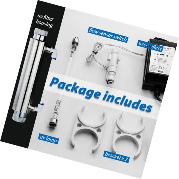 iSpring UVF11B-A 1-GPM 11-Watt 220V UV Disinfection Sterilizer System