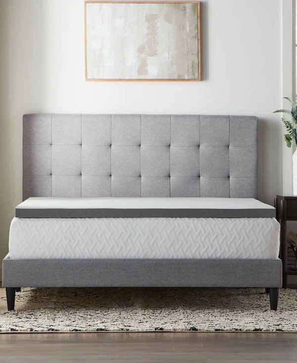 Dream Collection by Lucid 2x22 Full Charcoal Memory Foam Mattress Topper Black