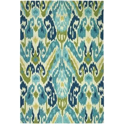 Wadena Hand-Woven Green/Blue Indoor, Outdoor Area Rug Bay Isle Home Rug Size: Rectangle 2& x 4&