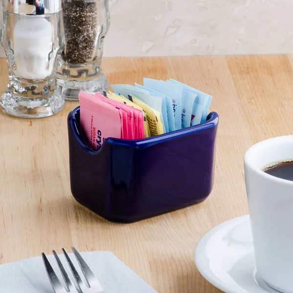 Tuxton China BCQ-034 3.5 in. Sugar Packet Holder - Cobalt - 1 Dozen