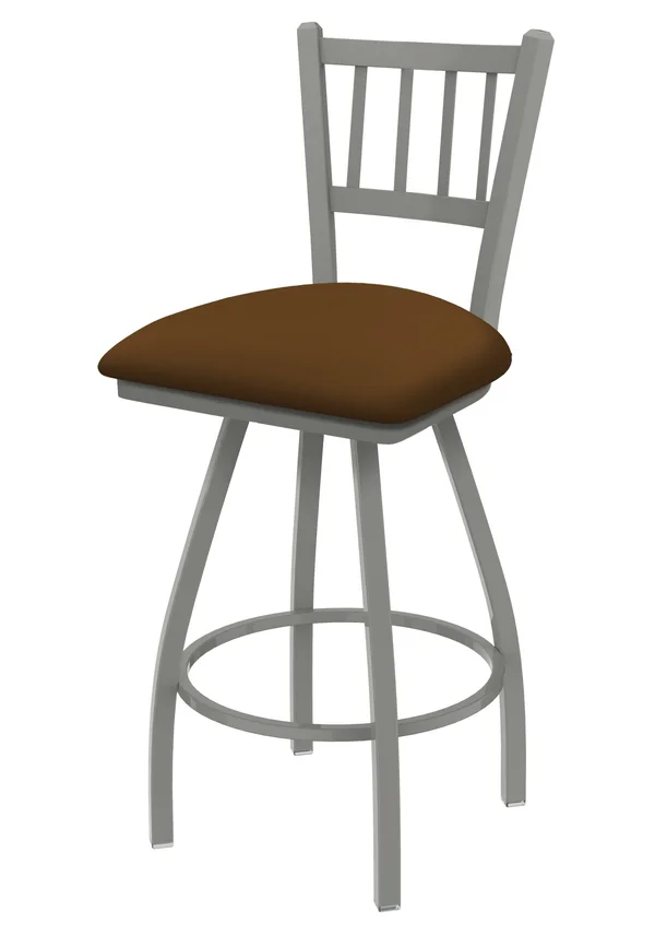 Holland Bar Stool 810 Contessa 36x22 Bar Stool with Anodized Nickel Finish, Allante Beechwood SEAT, and 360 Swivel