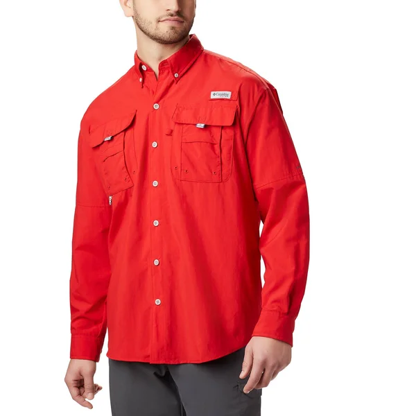 Columbia Men's PFG Bahama II Long Sleeve Shirt - Red - 1011621-696 XXL