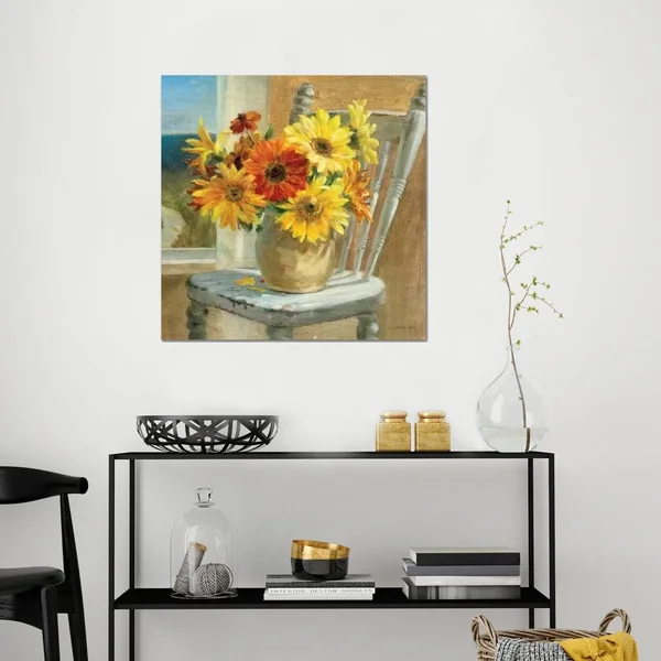 iCanvas - Sunflowers by The Sea Crop by Danhui Nai Canvas Print - WAC2093-1PC3-37x37