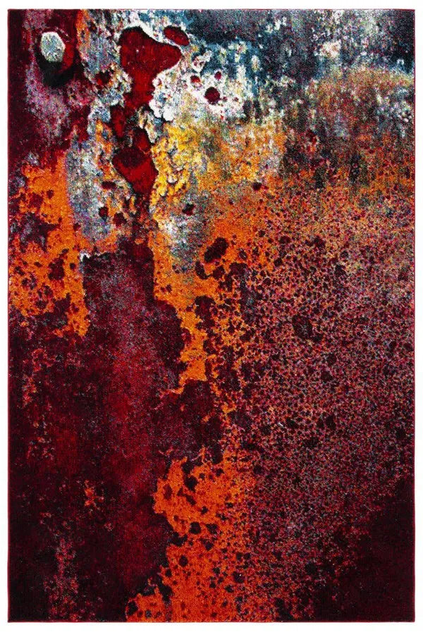 Safavieh Glacier Liliana Watercolor Modern Abstract Rug - 6&7x22 x 6&7x22 Square - Red/Orange