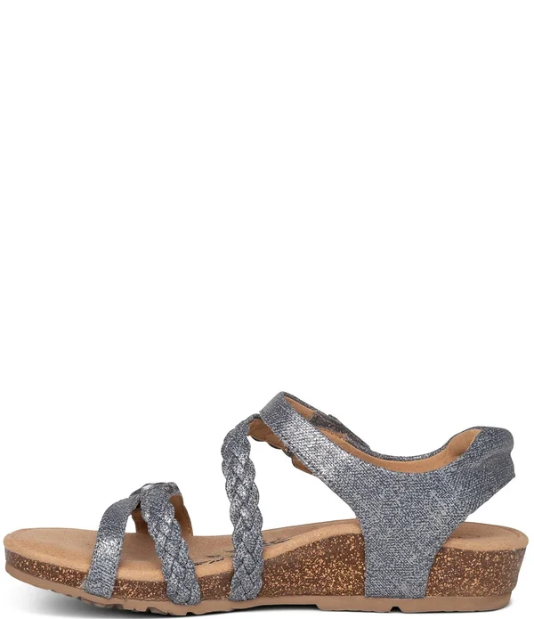 Aetrex Jillian Braided Quarter Strap Gold, 6