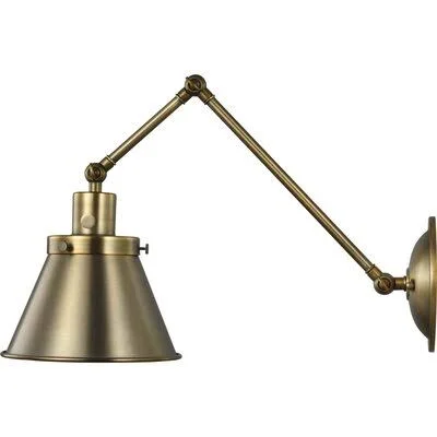 Varvara 1 - Light Dimmable Swing Arm Breakwater Bay Finish: Vintage Brass