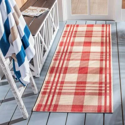 Herefordshire Plaid Red Indoor, Outdoor Area Rug Winston Porter Rug Size: Runner 2&3x22 x 8&