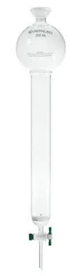 Chemglass Chromatography Columns with Spherical Joint, PTFE Stopcock, Fritted Disc, and Reservoir, CG-1203-29 80067-172, Chromat
