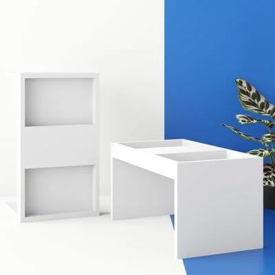 Chisdock 2 Piece Coffee Table Set Hashtag Home Color: White