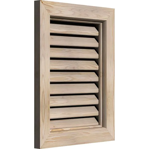 Ekena Millwork GVWVE30X1400SFPPI 30x22W x 14x22H Vertical Gable Vent (35x22W x 19x22H Frame Size): Primed, Functional, Smooth Pi