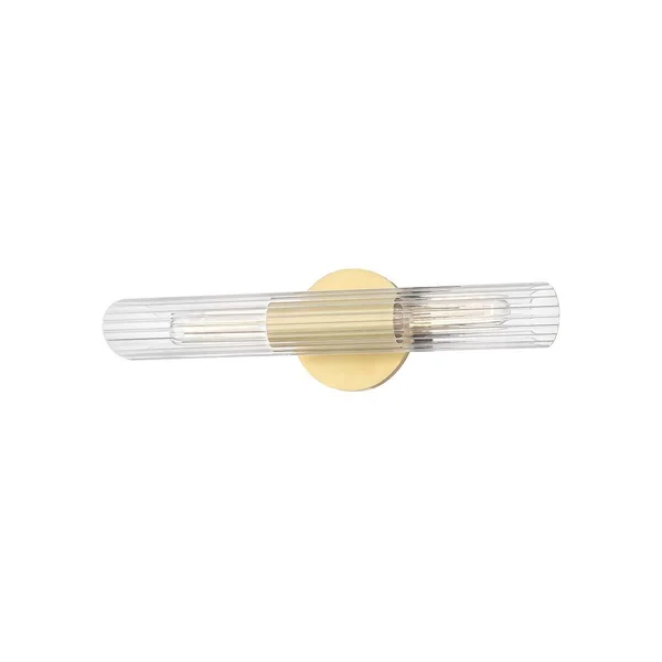 Mitzi H177102S-AGB Cecily 2 Light Small Wall Sconce - Aged Brass
