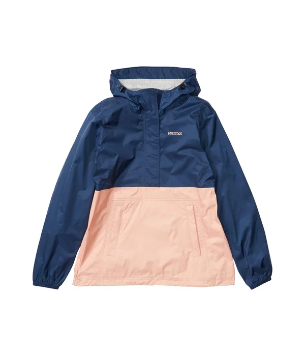 Marmot Women's PreCip Eco Anorak - Large - Arctic Navy, Pink Lemonade