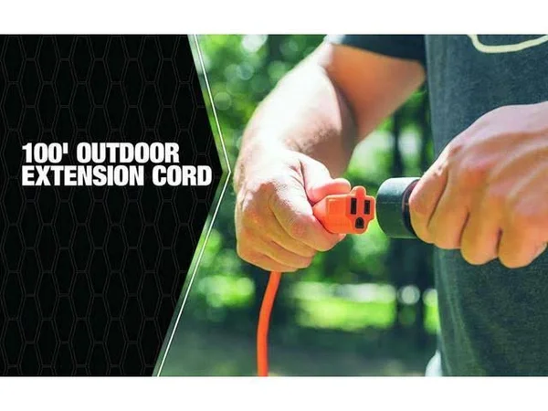Woods 02309 16/3 Vinyl Outdoor Heavy Duty Extension Cord, 100 ft, Orange