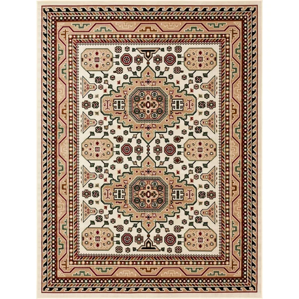 Gharajeh 10x13 Ivory Geometric Large Area Rug