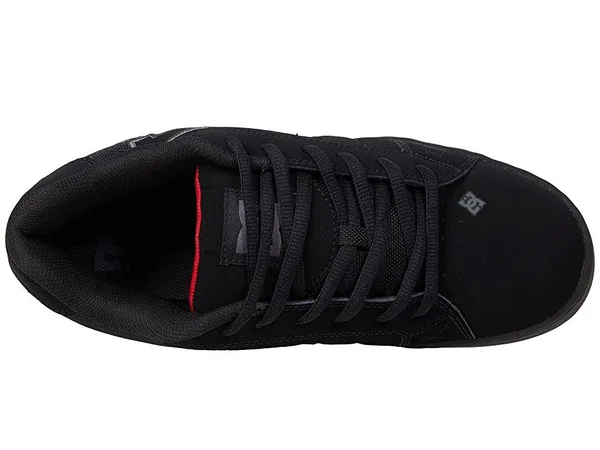DC Net Men's Skate Shoes Black/Black/Red : 18 D - Medium