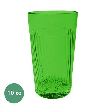 10 oz. Belize Tumbler, Polycarbonate, Green, Pack of 6, 2 Packs