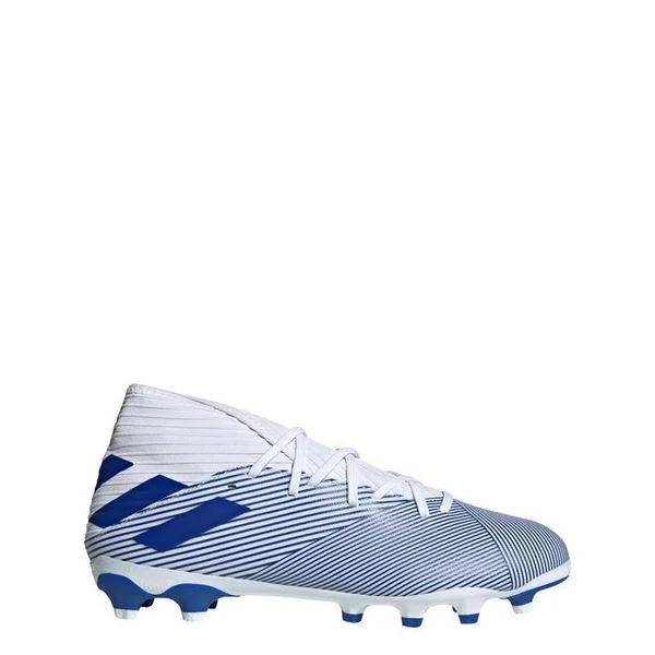 Adidas Nemeziz 19.3 Mid Ground Soccer Cleats - Size 8, White/Blue