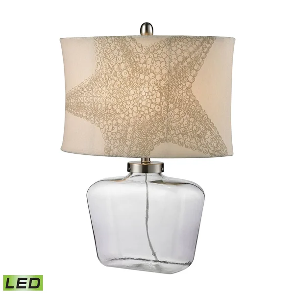 Dimond D2617 LED Clear Glass Bottle LED Table Lamp in Polished Nickel
