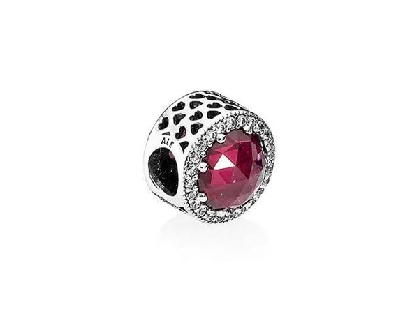 Pandora - 791725NCC - Radiant Hearts Charm (Cerise)
