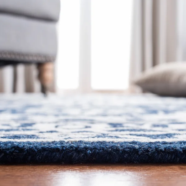 Safavieh Micro-Loop Rug Collection MLP648N - Navy, Ivory - 5' x 5' Square