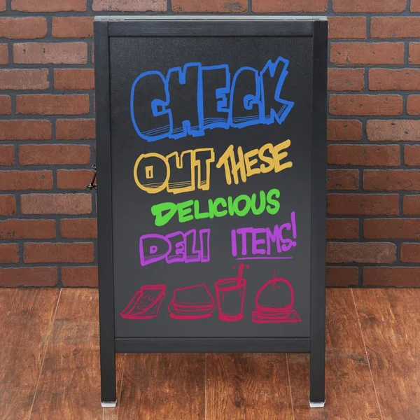 Choice A-Frame Chalkboard Sidewalk Sign - Black Wood - 20x22 x 34x22