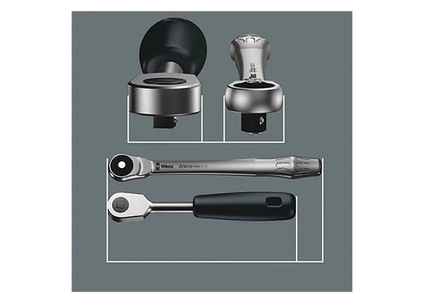 Wera 05004063001 Zyklop Ratchet 1/2x22 Drive w/ Push-Through Square, 36 x 37mm