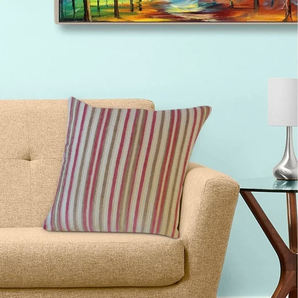 The Pillow Collection Gauthier Striped Decorative Throw Pillow Green 24 x 24