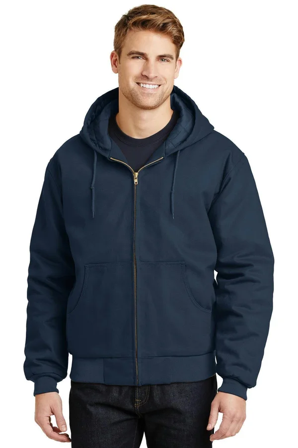 Cornerstone J763H Duck Cloth Hooded Work Jacket - Navy - 3XL