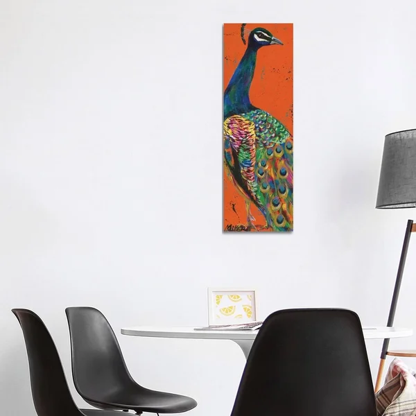 iCanvas Proud Peacock by Tracy Miller Canvas Print - 36x12x0.75