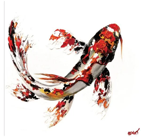 Koi Fish Canvas Print by Osnat Tzadok 22X22 Fineartcanvas