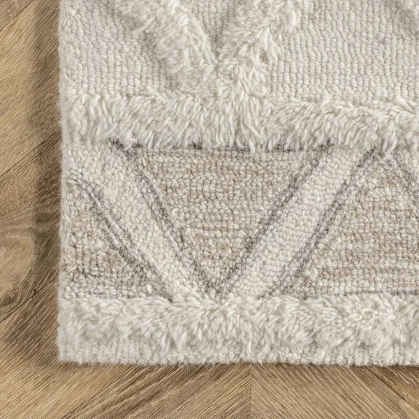 Rugs USA Ivory Savanna Everly Wool Trellis Rug - Contemporary Rectangle 8& x 10& - 200SPCD02A-8010