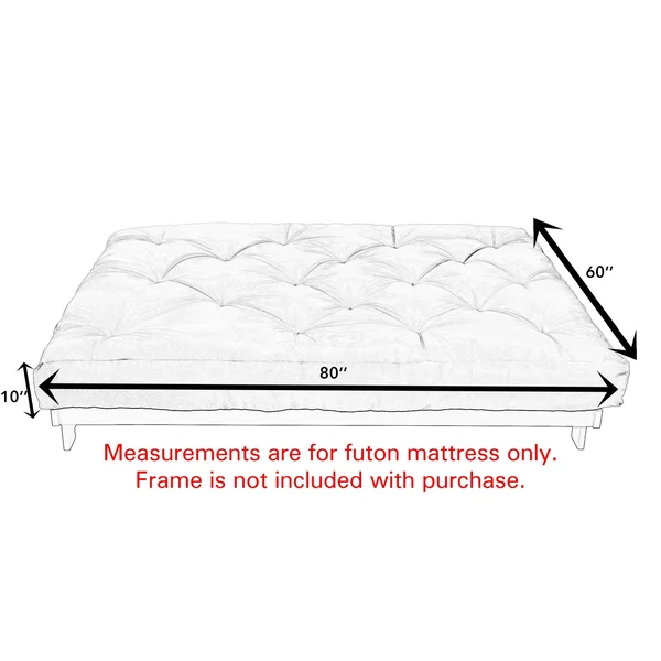 Humble and Haute Gel Pocket Coil Queen Size 10-Inch Khaki Suede Futon Mattress, Beige