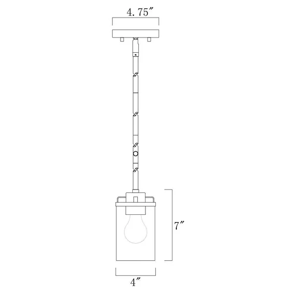 Designers Fountain 93330-BK Jedrek - 1 Light Mini-Pendant Black