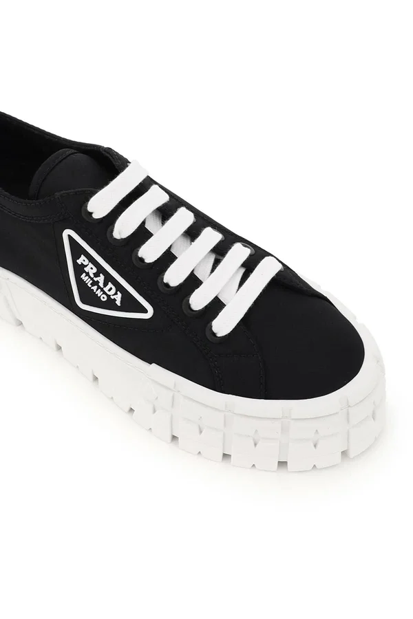 Prada Nylon Gabardine Sneakers, Women, Black, Size 40