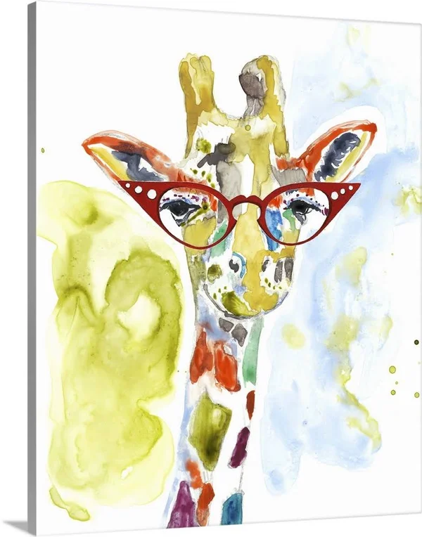 Smarty-Pants Giraffe - Canvas Wall Art, 24x30, Great Big Canvas