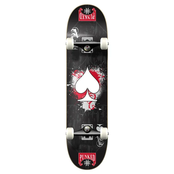 Yocaher Graphic Ace Black Complete Skateboard