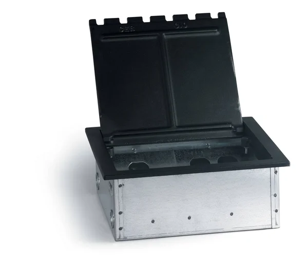 Raised Access Floor Box 4x22 Deep - Hinged Lid, 8 Decora openings RF10C