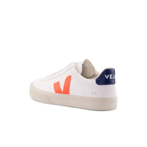 Womens Veja Campo Trainers White/Orange-Fluo/Cobalt - Urban Excess